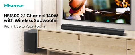 Hisense HS1800 2.1Ch 140W With Wireless Sub, HDMI ARC, BT, USB